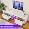 TV Stand Modern High Gloss Doors Entertainment Unit Cabinet With RGB LED Li