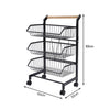 3/4/5 Tier Kitchen Trolley Storage Rack Cart Slim Rolling Trolley W/ Wheels