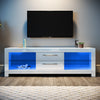 LED Living Room Set High Gloss TV Stand Display Cabinet White Cupboard Storage