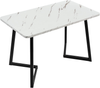 Dining Table Marble Effect Rectangular Metal Legs Modern Kitchen Living Room
