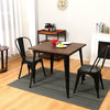 SOLID WOOD TOP SQUARE METAL DINING TABLE WITH 2/4 CHAIRS STOOL INDUSTRIAL STYLE