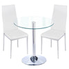 Round Glass Dining Table Office Negotiation Table Chairs Business Meeting Set UK
