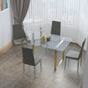 Glass Top Dining Dinner Table and 4/6/8 Dining Chairs Set Kitchen Home Furniture