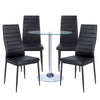 Round Glass Dining Table Office Negotiation Table Chairs Business Meeting Set UK