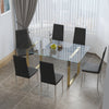 Glass Top Dining Dinner Table and 4/6/8 Dining Chairs Set Kitchen Home Furniture