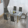 Glass Top Dining Dinner Table and 4/6/8 Dining Chairs Set Kitchen Home Furniture
