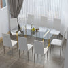 Glass Top Dining Dinner Table and 4/6/8 Dining Chairs Set Kitchen Home Furniture