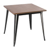 SOLID WOOD TOP SQUARE METAL DINING TABLE WITH 2/4 CHAIRS STOOL INDUSTRIAL STYLE