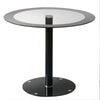 90cm Black Round Glass Dining Table Set + 2/4pcs PU Leather Chairs Dining Room