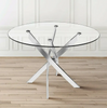 100cm Round Glass 4 Seater Dining Table and Chairs for Kitchen & Dining Room