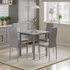 Square Table&2/4 Chairs Dining Set Wood Top Metal Frame Dining Table Kitchen