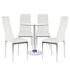 Single Pedestal Glass Dining Table Round Stand 2/4 Chairs Kitchen Bistro Set UK