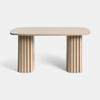 Coffee Table Wooden Ribbed Frame Small Centre Table Living Room Office