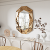 Large Decorative Wall Mirror Uneven Beveled Glass Frame Living Room Cupboard Dec