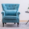 Upholstered Wing Back Chesterfield Sofa Velvet Button Tub Chair Scallop Armchair