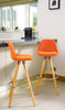 Bar Stools Kitchen Breakfast Chairs Dining Modern Wooden Velvet | Set of 2