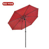 2.7M Round Garden Parasol Umbrella Patio Sun Shade Aluminium Crank Adjustable