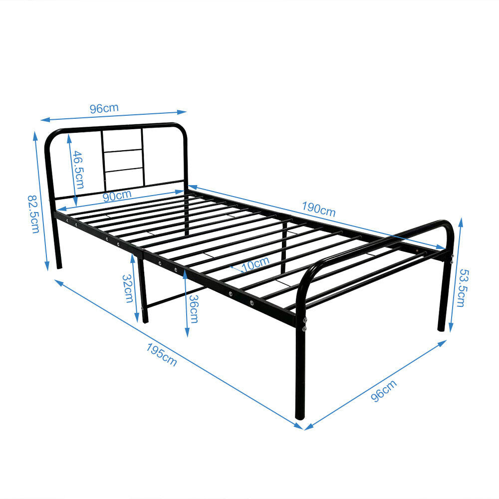 Simple Budget metal bed Single bed Frame w/Mattresses Option Bedroom Furniture