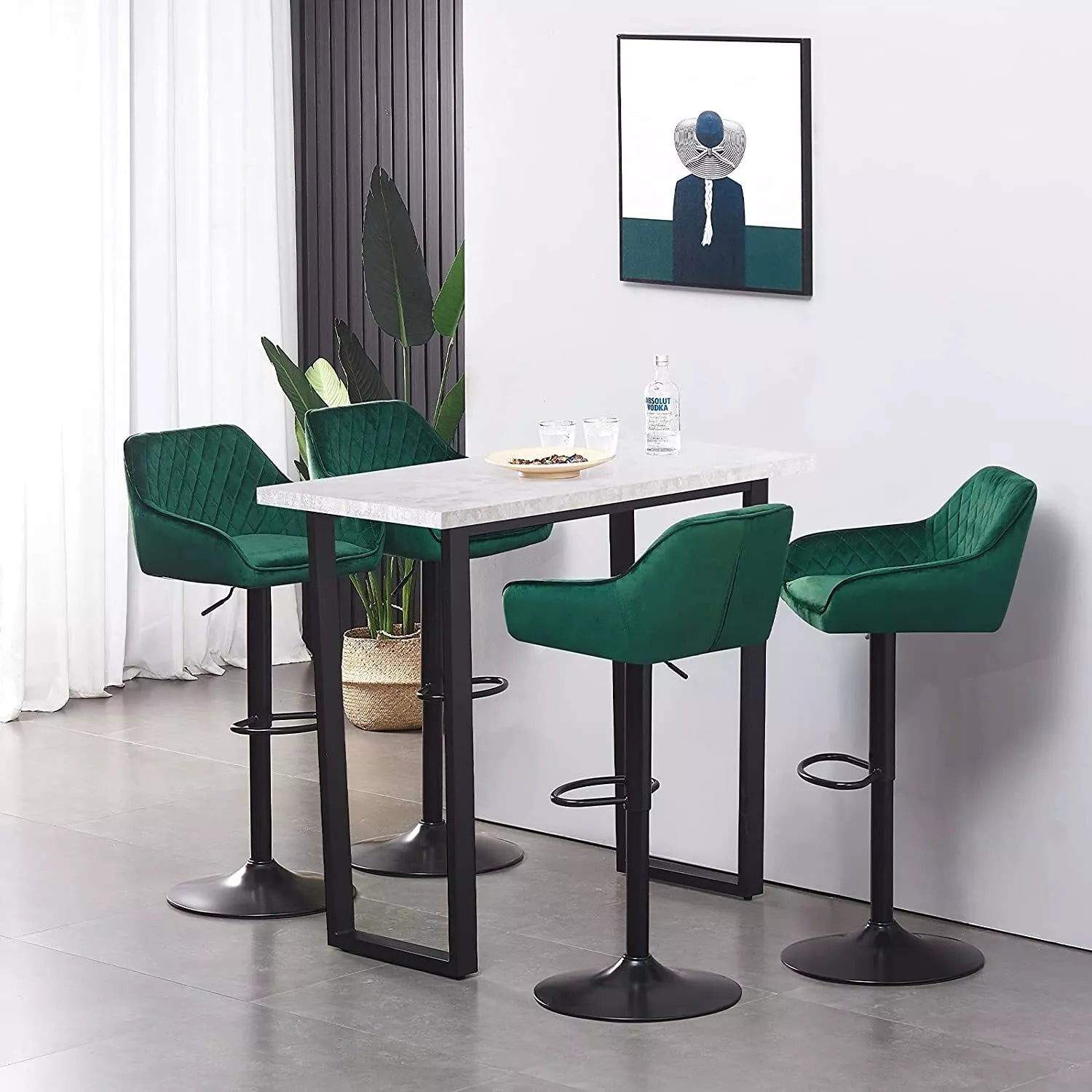 2X Bar Stools Kitchen Swivel Gas Lift Stools Breakfast Pub Chairs Stool UK