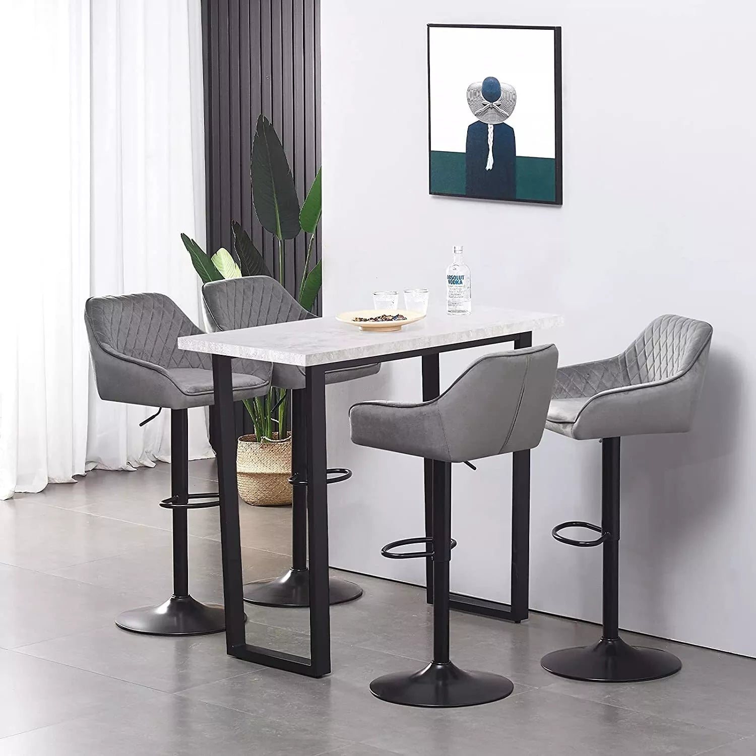 2X Bar Stools Kitchen Swivel Gas Lift Stools Breakfast Pub Chairs Stool UK