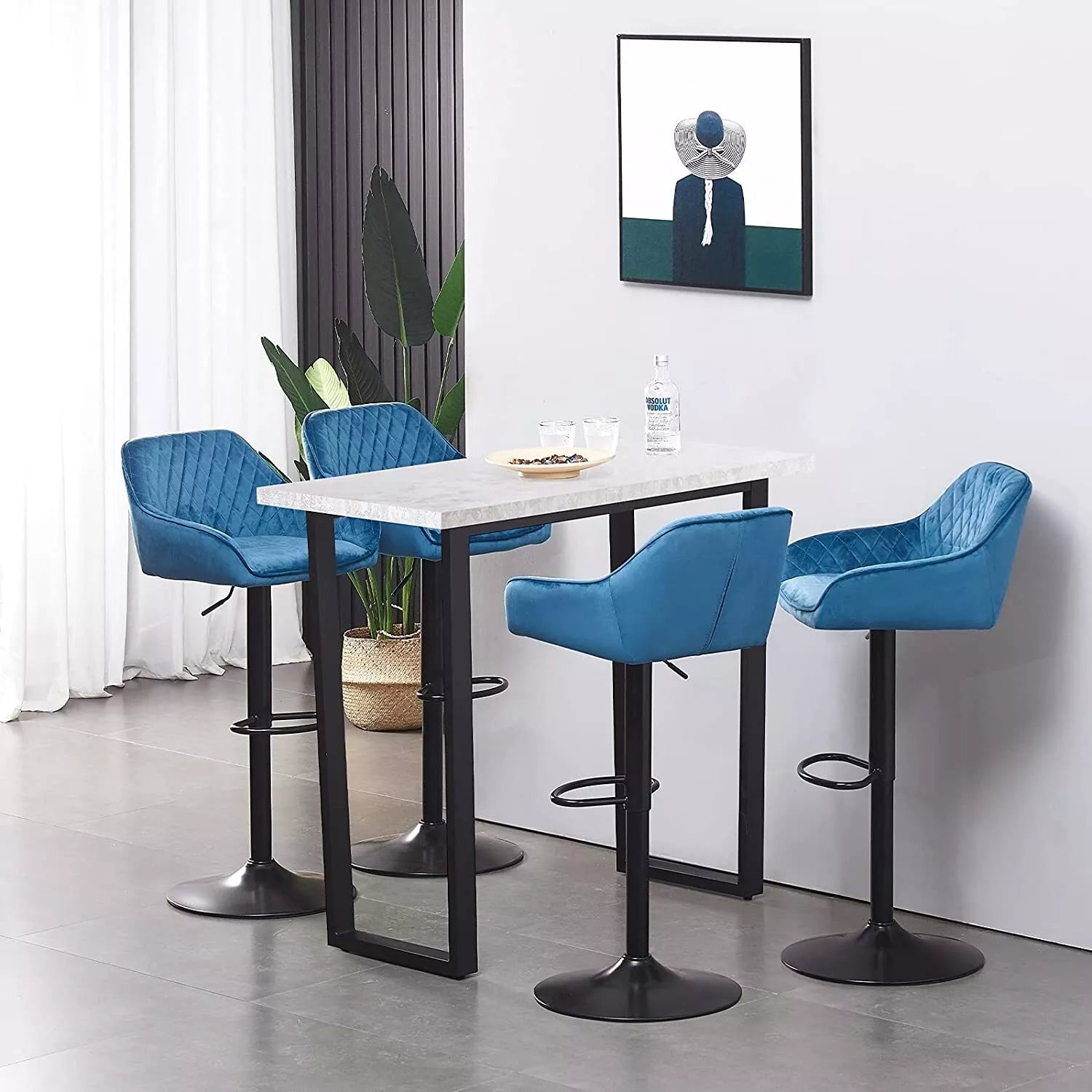 2X Bar Stools Kitchen Swivel Gas Lift Stools Breakfast Pub Chairs Stool UK