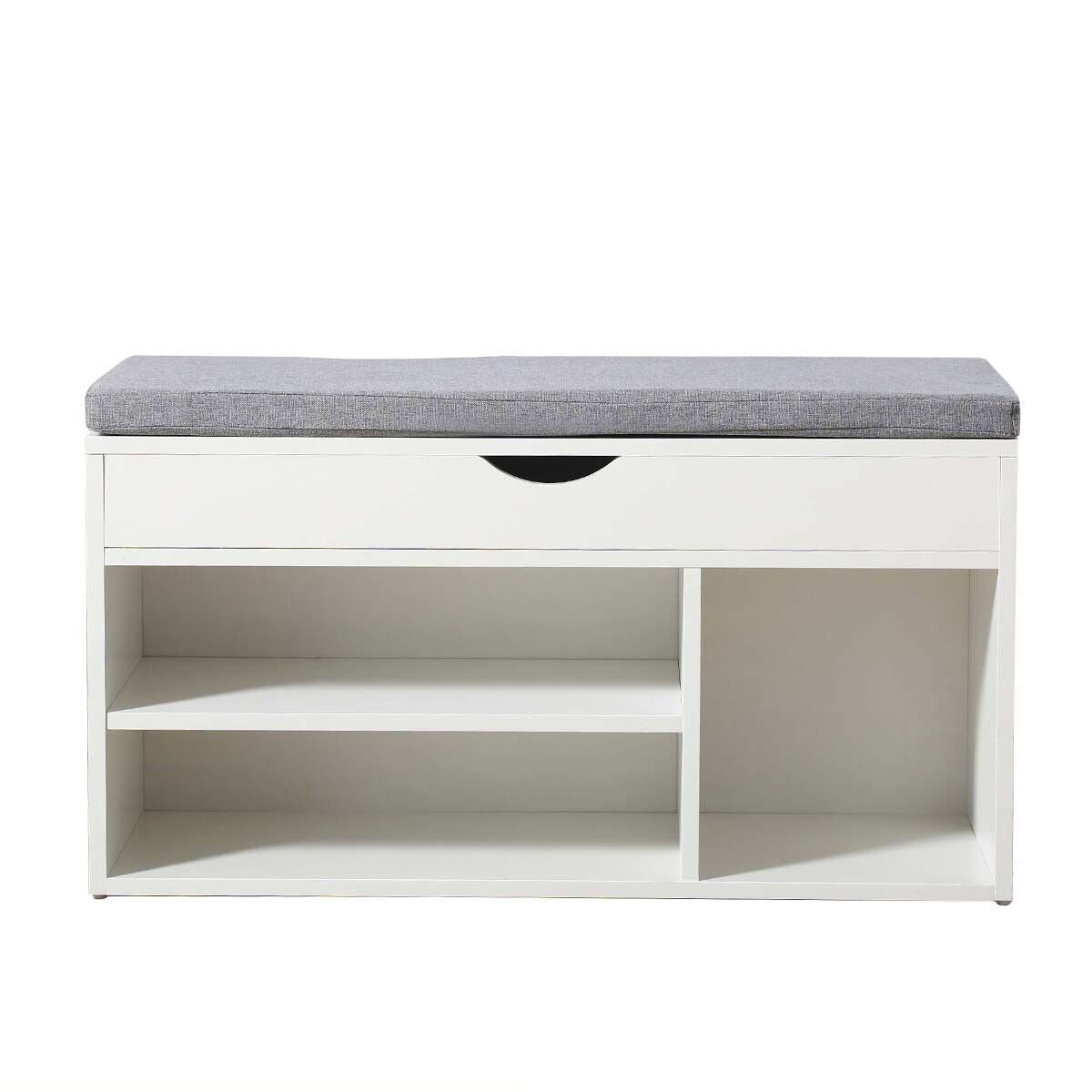 Shoe Storage Bench Cabinets Shoes Rack with Drawer,Cushion,Shelf Hallway Organis