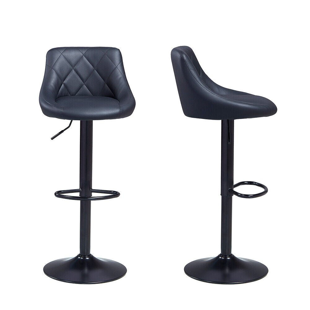 Set of 2 Barstool Kitchen Breakfast Swivel Pub Counter Gas Lift PU Leather Chair