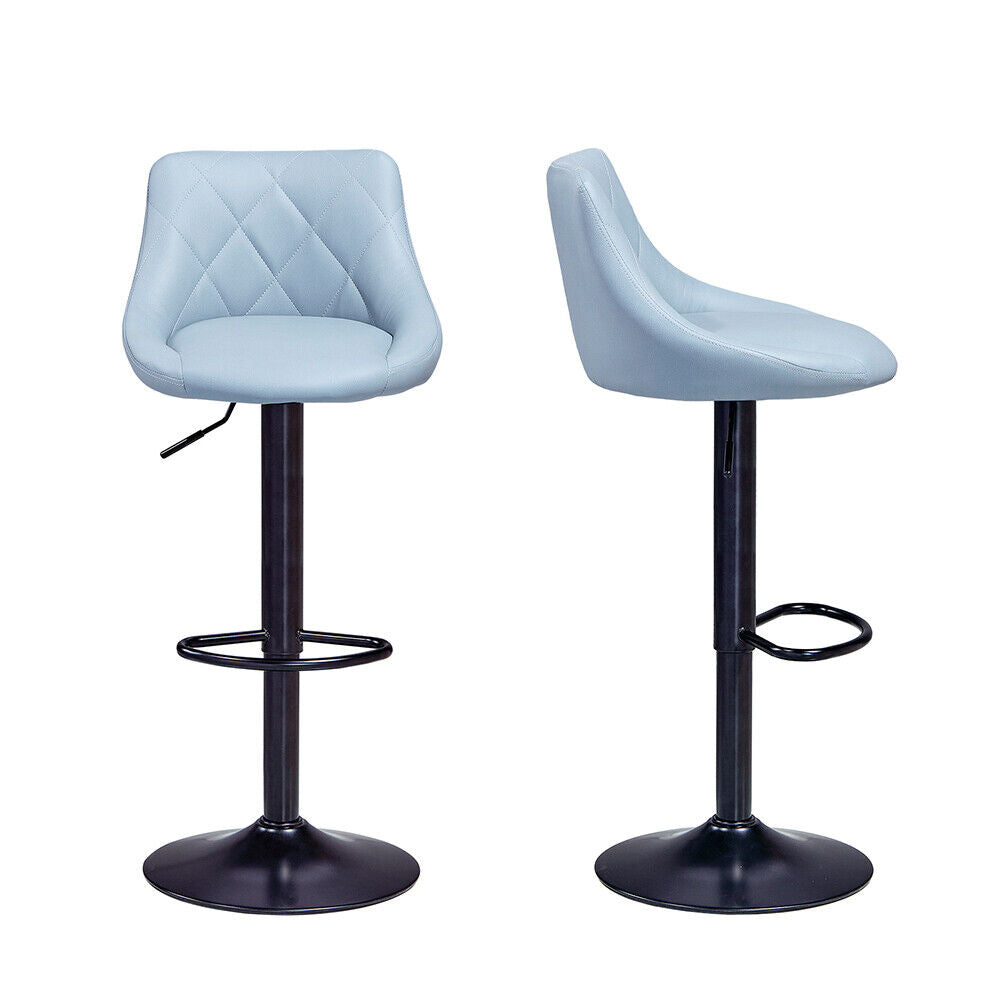 Set of 2 Barstool Kitchen Breakfast Swivel Pub Counter Gas Lift PU Leather Chair