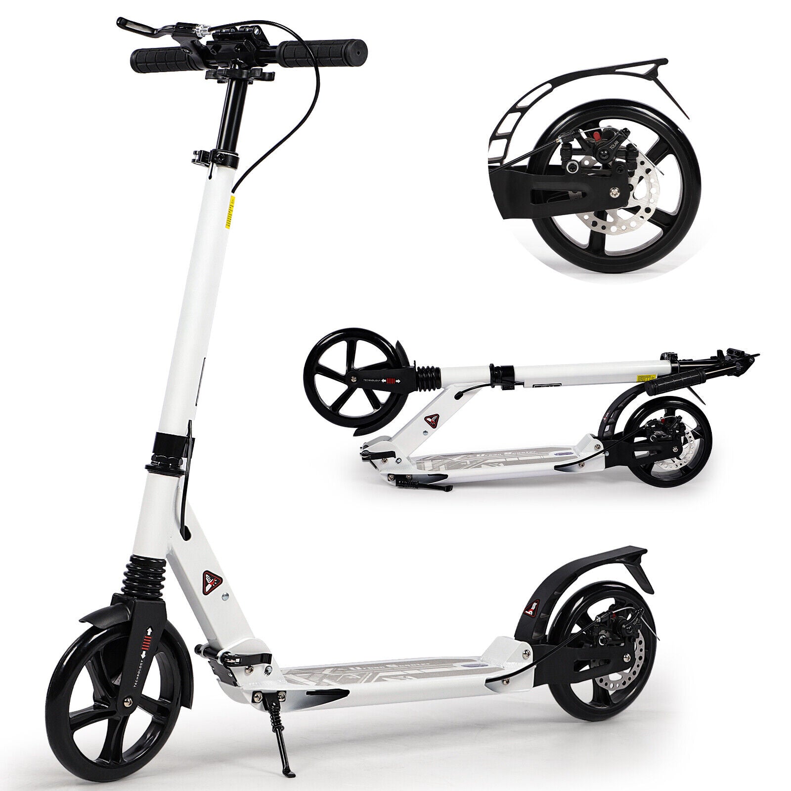 100/200mm WheelsFolding Kick Push Scooter Teens Adult Ride on Adjustable Height