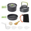 Portable Camping Cooking Cookware Set Aluminium Oxide Pots Pans Kettle 9-16Pcs