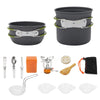 Portable Camping Cooking Cookware Set Aluminium Oxide Pots Pans Kettle 9-16Pcs