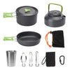 Portable Camping Cooking Cookware Set Aluminium Oxide Pots Pans Kettle 9-16Pcs