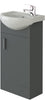 Bathroom Cabinet Vanity Unit Sink Basin Storage Free Standing Cloakroom Grey