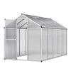 4x6/6x6/8x6/10x6FT Walk-In Greenhouse Aluminium Frame / Polycarb Panel Silver