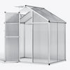 4x6/6x6/8x6/10x6FT Walk-In Greenhouse Aluminium Frame / Polycarb Panel Silver