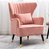 Upholstered Plush Velvet Armchair Single Sofa Oyster Wingback Chair Lounge Seat