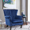 Queen Anne Velvet Upholstered Oyster High Back Wingback Armchair Tub Chair Sofa