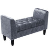 Modern Rolled Arm Bed End Bench Storage Box Footstool Bedroom Footrest Wood Legs