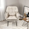 Upholstered Soft Velvet PU Armchair Lounge Button High Back Chair Fireside Sofa