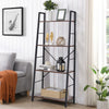 Steel Ladder Shelf 4/5 Tier Storage Rack Bookshelf Shelving Stand Wooden Shelves