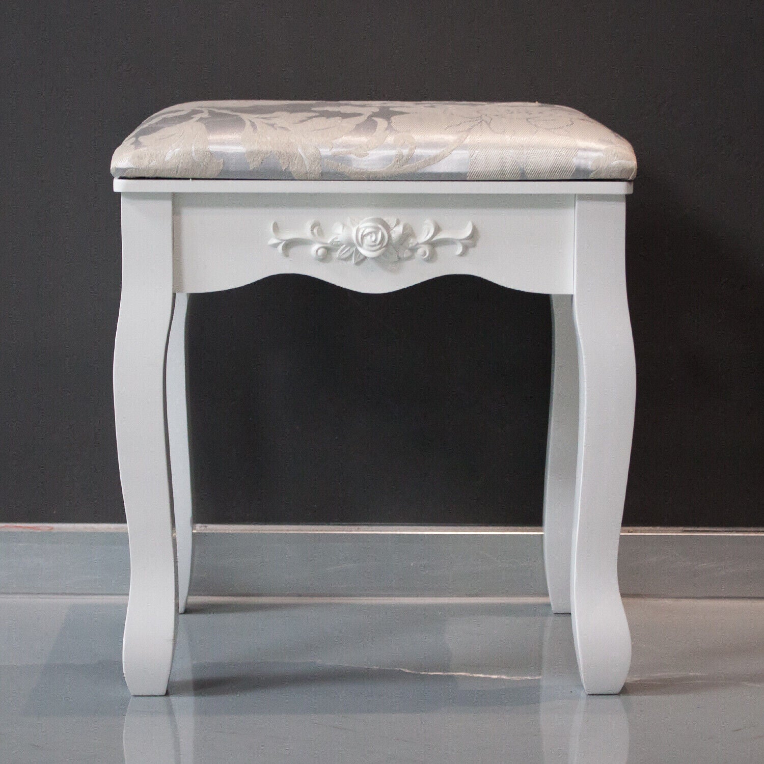 Modern Wood Dressing Table Stool Makeup Desk Stool Mirror/Drawer/Shelf Vanity