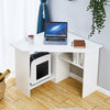 Black/ White Corner Computer Desk PC Laptop Table Book Shelves Home Study Office