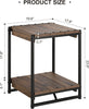 2 Tier Wood Side Table w/ Shelf, Square End Table Nightstand Living Room Bedroom