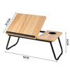 Folding Laptop Bed Tray Table Portable Lap Desk Notebook Breakfast w/ Cup Slot