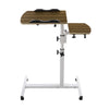 Twin Top Over Bed Chair Laptop Table Adjustable Height Mobility Aid on Wheels