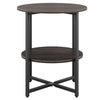 Small 2 Tier Round Bedside Table Sofa End Table Coffee Table with Shelf Bedroom