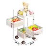 Rotating Veg Fruits Trolley Basket Rack Metal Kitchen Bathroom Storage Shelf UK