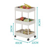 Multi-tier Trolley on Wheels Kitchen Bathroom Storage Utility Cart with Shelves