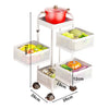 2-6Tier Kitchen Storage Trolley Rolling Cart w/ Rotating Baskets,Lockable Wheels