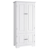 Storage Cabinet Wardrobe 4 Door Shelves Compact Multipurpose White Black MDF